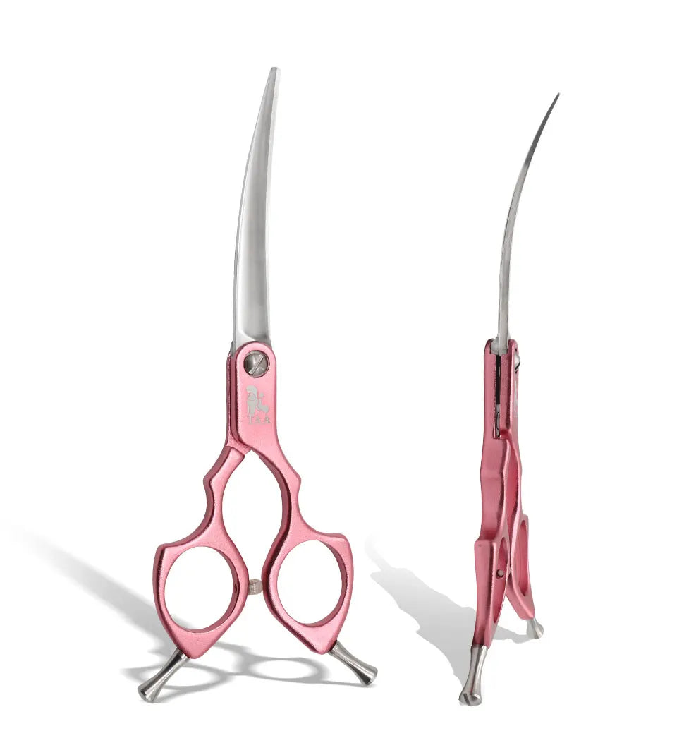 TAA Dog Scissors Professional Pet Grooming Scissors 6 Inch Curved Scissors for Dog Cat Grooming Shears Ultra-Light Cutter H-01