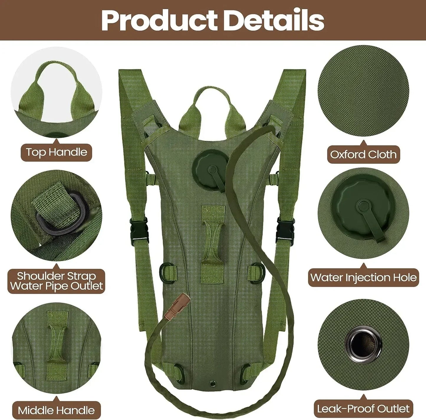 3L Water Bladder Hydration Backpack Waterproof Lightweight Nylon Outdoor Sports Bag For Hiking Cycling Running Climbing