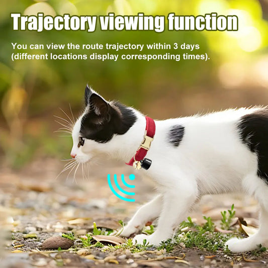 Smart Cat Collar with Bell Personalised Pet Accessories GPS Pet Locator Pet Tracking Collar Device Anti-lost for Cats Dogs