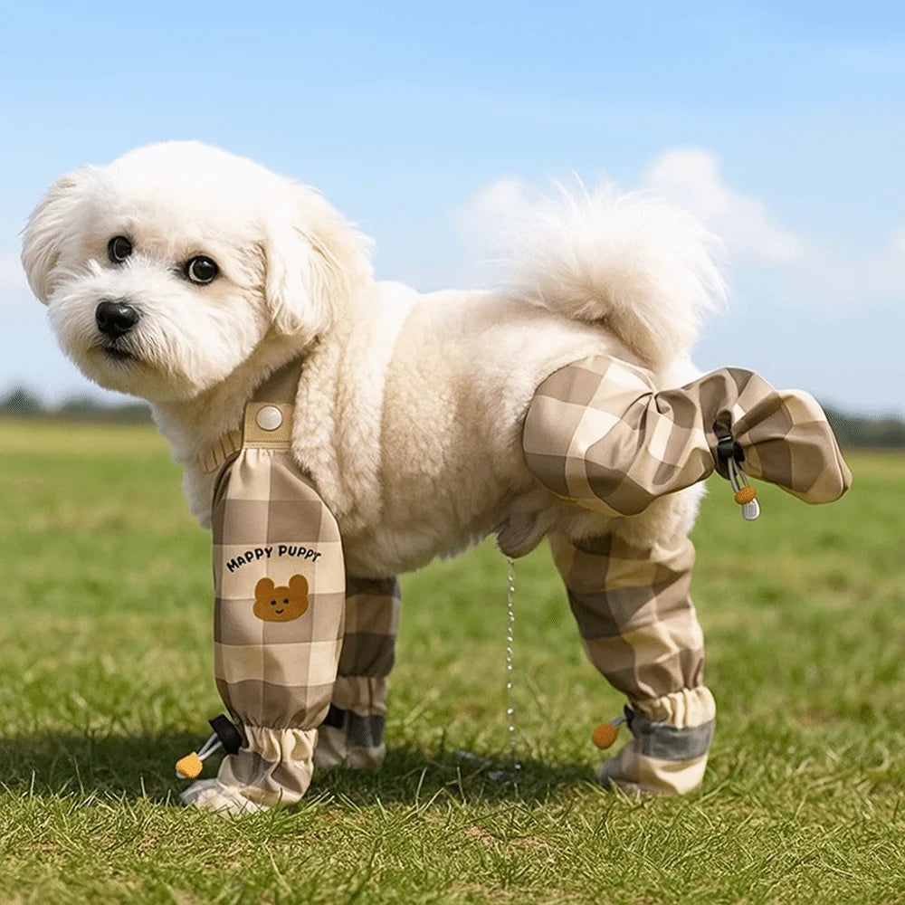 Full Leg Protection Reflective Stripe Pet Pants Adjustable Dustproof Dog Jumpsuit Shoes Anti-Slip Waterproof Pet Going Out Pants