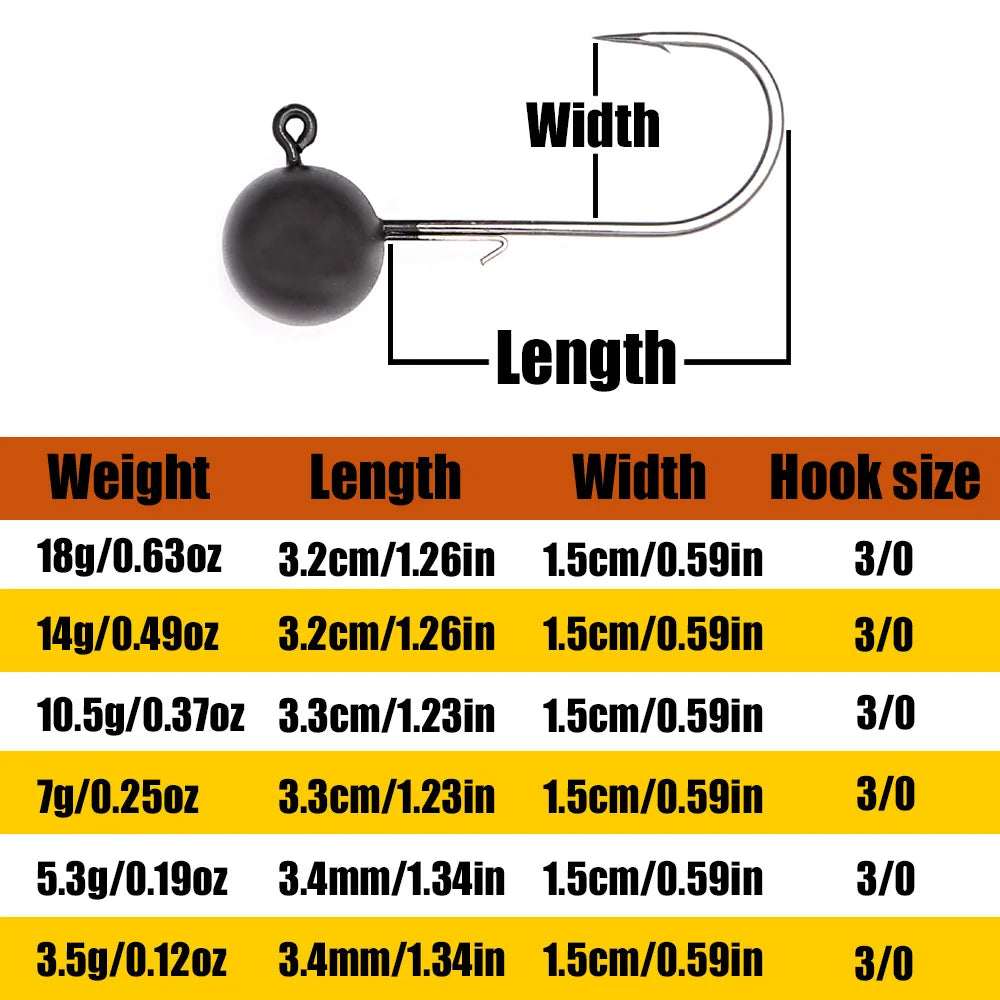 B&U Tungsten Jig Head Fishing Hook Barbed Fishhook Fishing Tackle Accessories Kit Pesca Pike Bass Swimbait Fishhooks