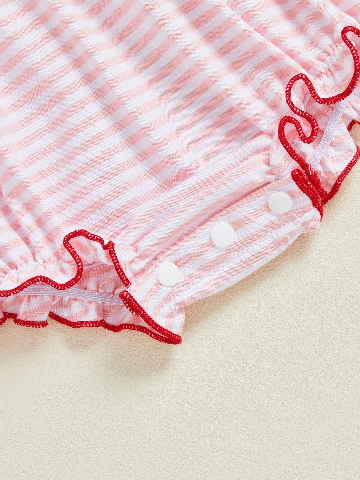 0-18M First Valentines Day Baby Girl Outfit Newborn Heart Smocked Bubble Romper Bodysuit Cute Valentines Day Baby Clothes