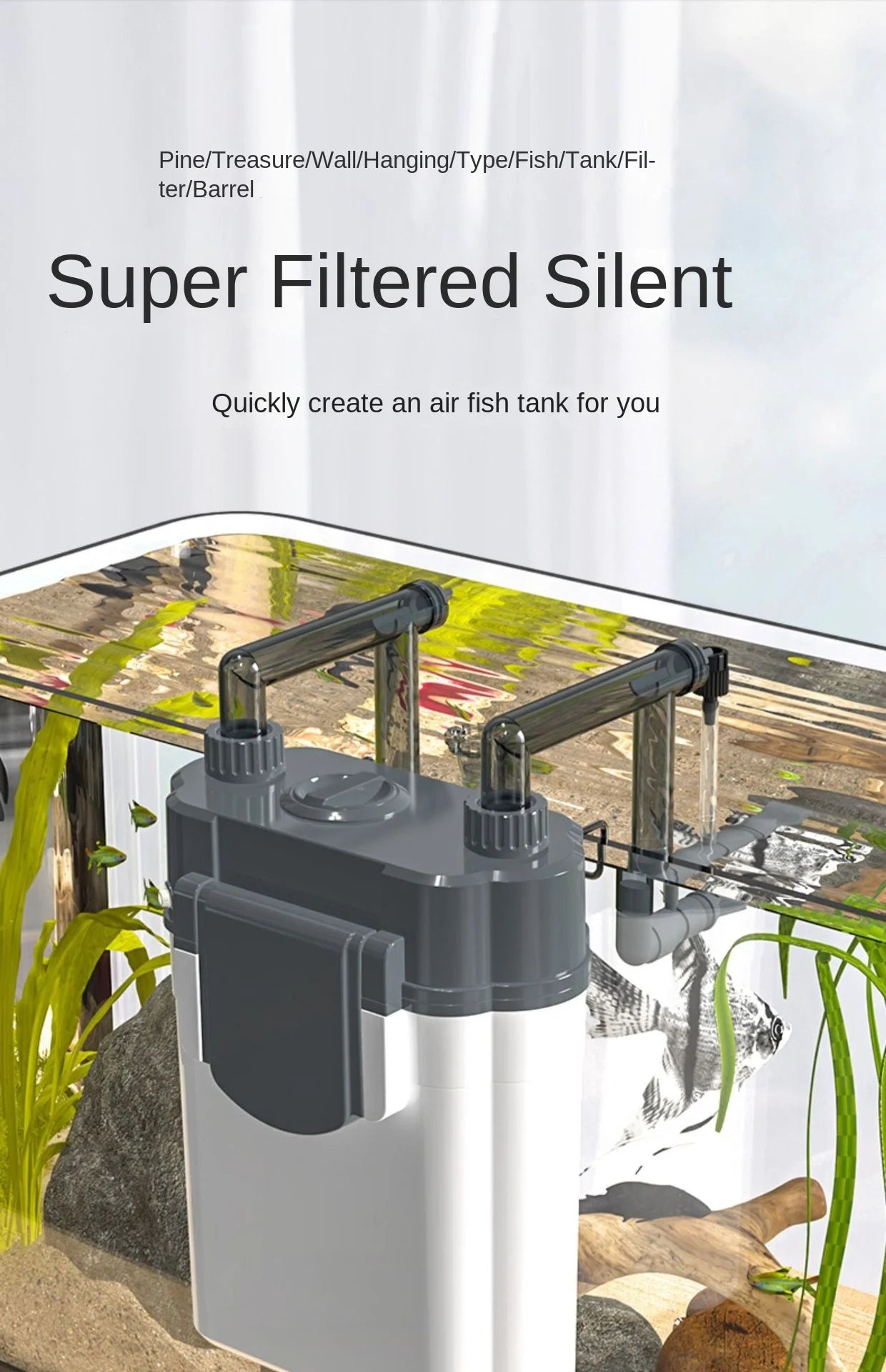 220V SOBO fish tank filter wall-mounted filter barrel three-in-one external filter small grass tank external circulation pump