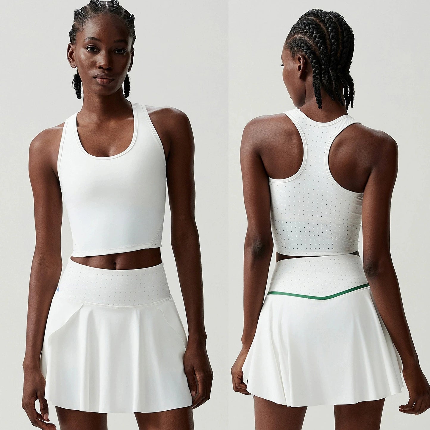 Tennis Skirt Set for Women Quick-drying Badminton Golf Sports Skirt Fitness Breathable Tank Top Bra Workout Pleated Skorts Suit