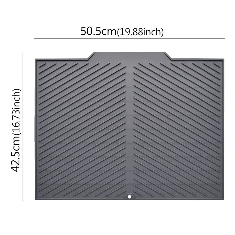 Silicone Wave Drying Mat Non Slip Dish Drainer Pad Heat Resistant Foldable Kitchen Table Placemat for Countertop Insulation