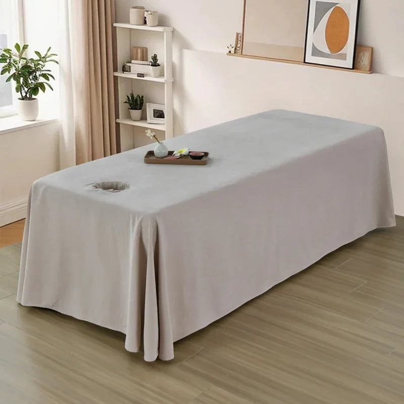 190x300cm Solid Color SPA Bed Full Cover for Beauty Salon Massage Table Sheet Skin-Friendly Massage Bed Cover Sabnanas with Hole
