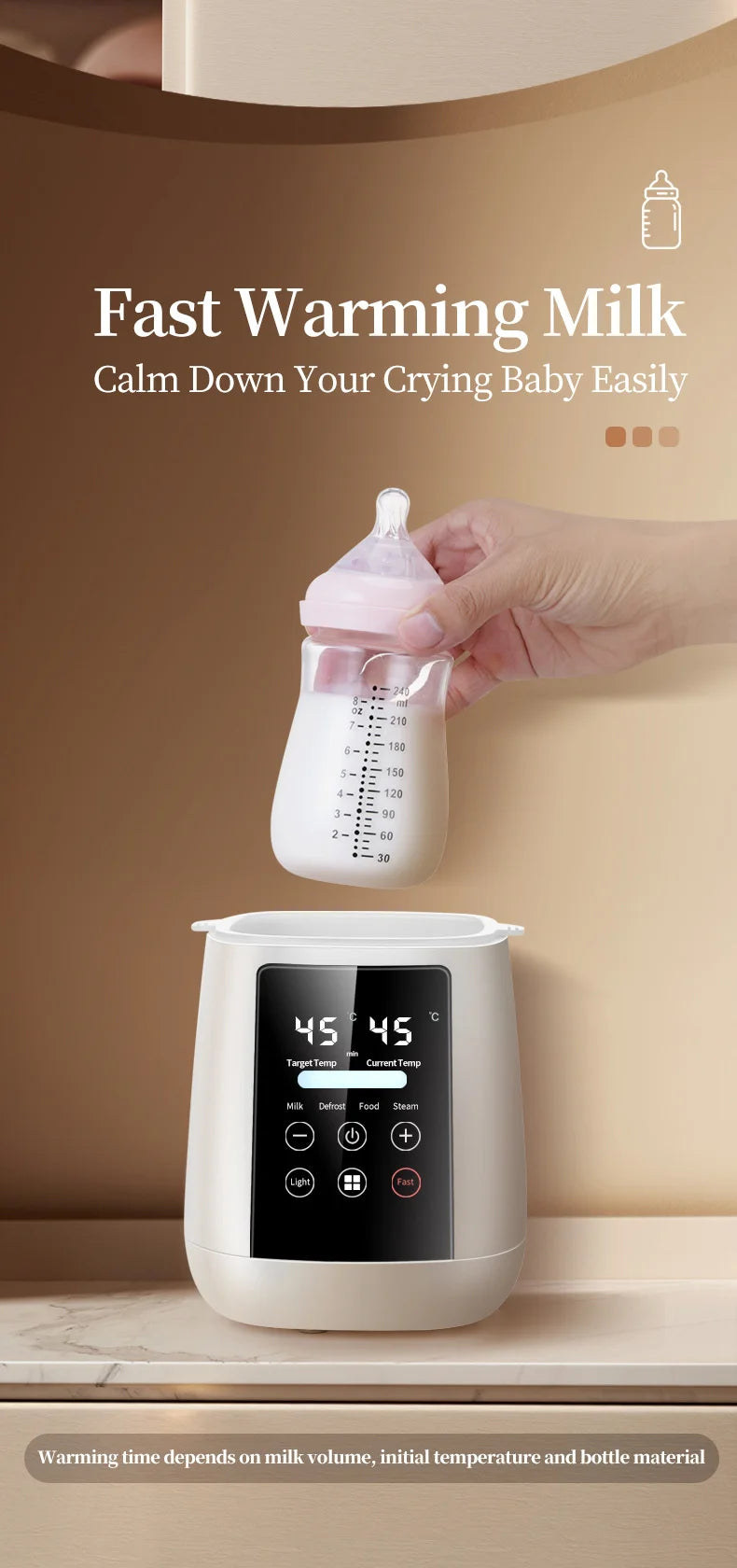 Baby Bottle Warmer sterilizer Multifunction Breast Milk Warmer Accurate Temperature Control Baby Bottle Heater Baby Newborn Item