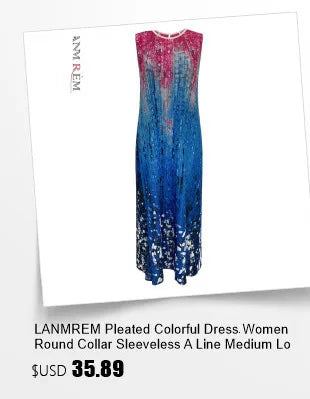 LANMREM Pleated Appliques Long Dresses For Women Round Collar Lace-up Full Sleeve Evening Party New 2025 Lady Dress 32S1173