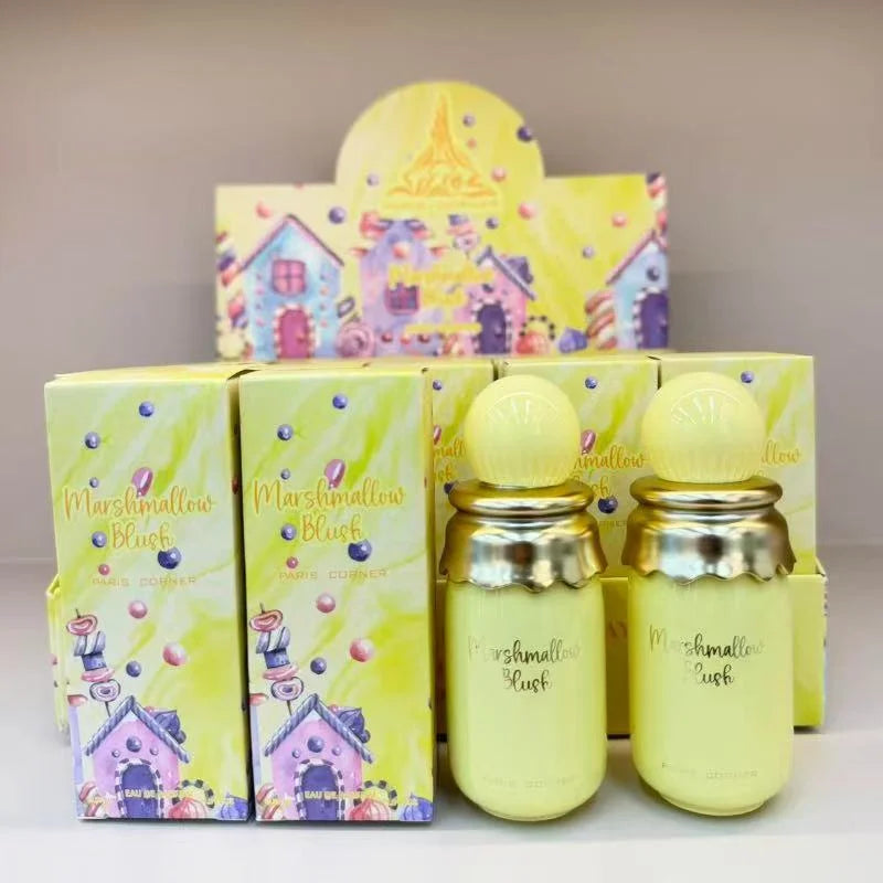Fashion Elegant Sweet Marshmallow Blush Perfume Eau de Parfum Spray for Women Long Lasting Floral Fruity Gourmand Scent