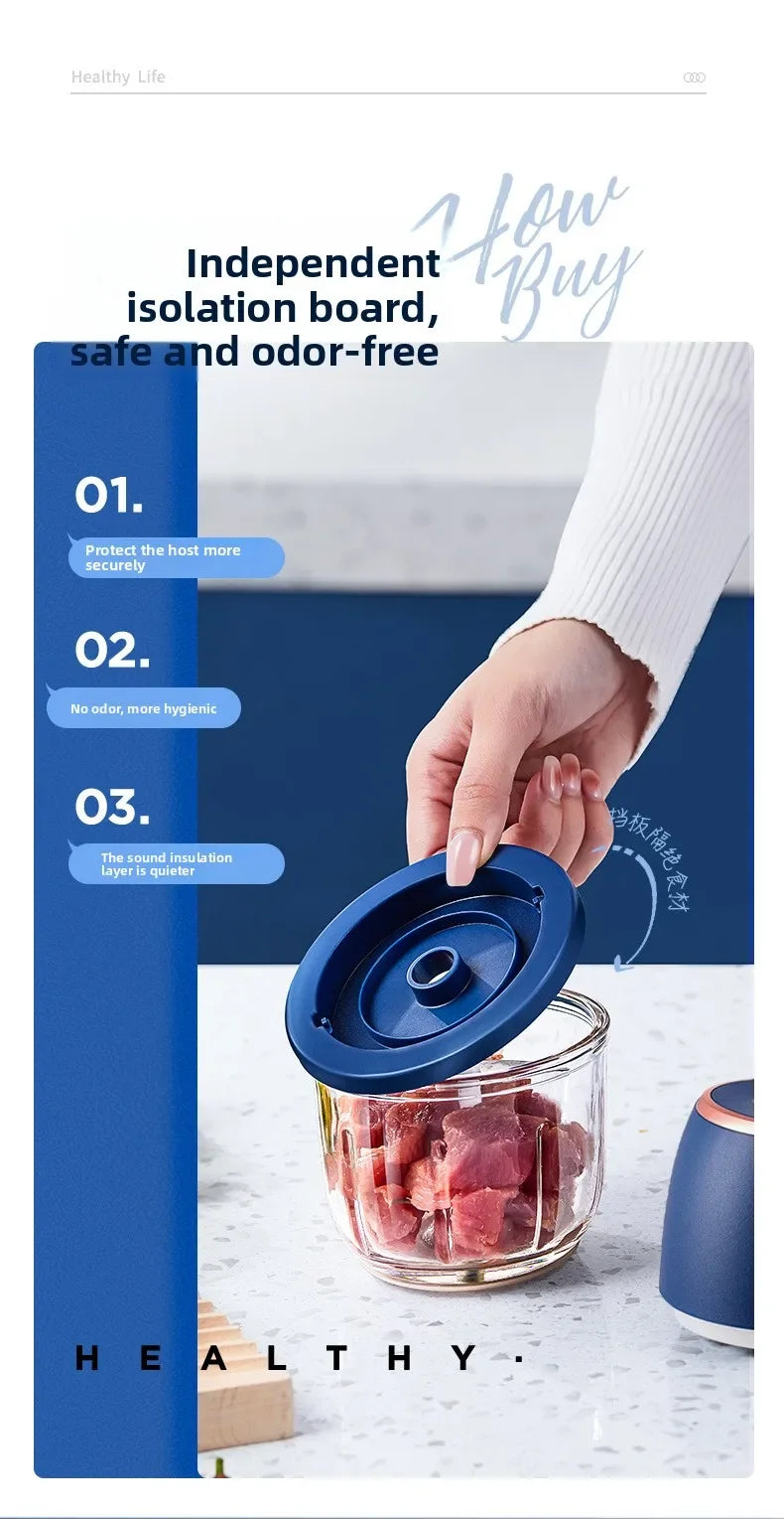 TINSOL 350ML Food Chopper Electric Meat Grinder Garlic Masher USB Multifunction Slicer Blender Kitchen Food Processor