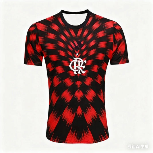 Men's New Outstanding Flamengo 2025 Pre Match T-Shirt Casual Fashion, Comfortable, Breathable Sports T-Shirt