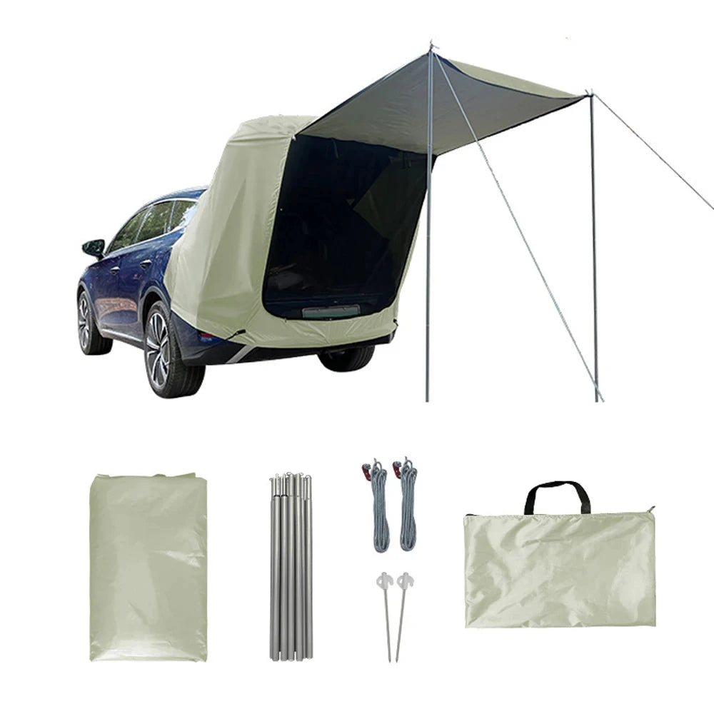 Outdoor Car Rear Extension Tent Camping Picnic Awning Canopy Sunshade Rainproof Waterproof Vehicle Tail Tent