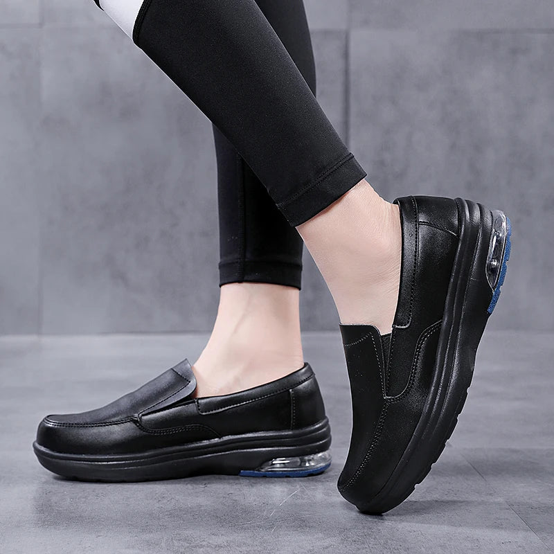 Sneakers Women Nurse White Shoes Comfortable Women Walking Shoes Breathable Female Flats Footwear Platform Lightweight Slip-On