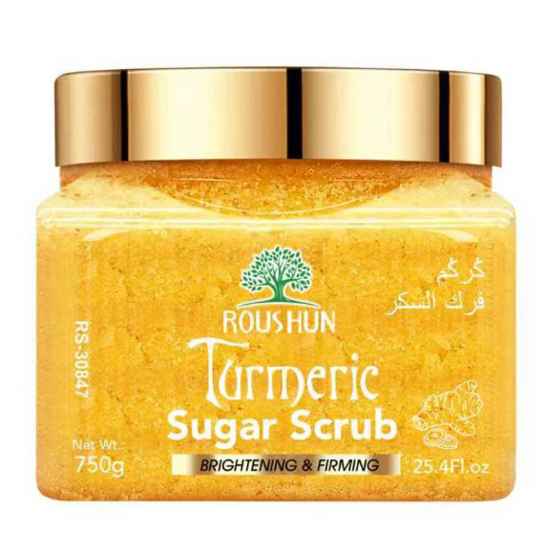 ROUSHUN Turmeric sugar scrub Large Capacity Family Pack Body Scrub Gentle Deep Cleansing Skin750g