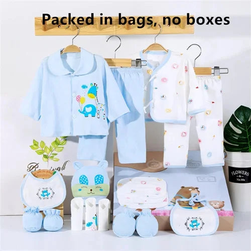 18piece/lot Newborn Baby Clothes For Girls Boys Sets New born Hat Bib 100% Cotton Infant Spring Autumn Soft Boy Clothing