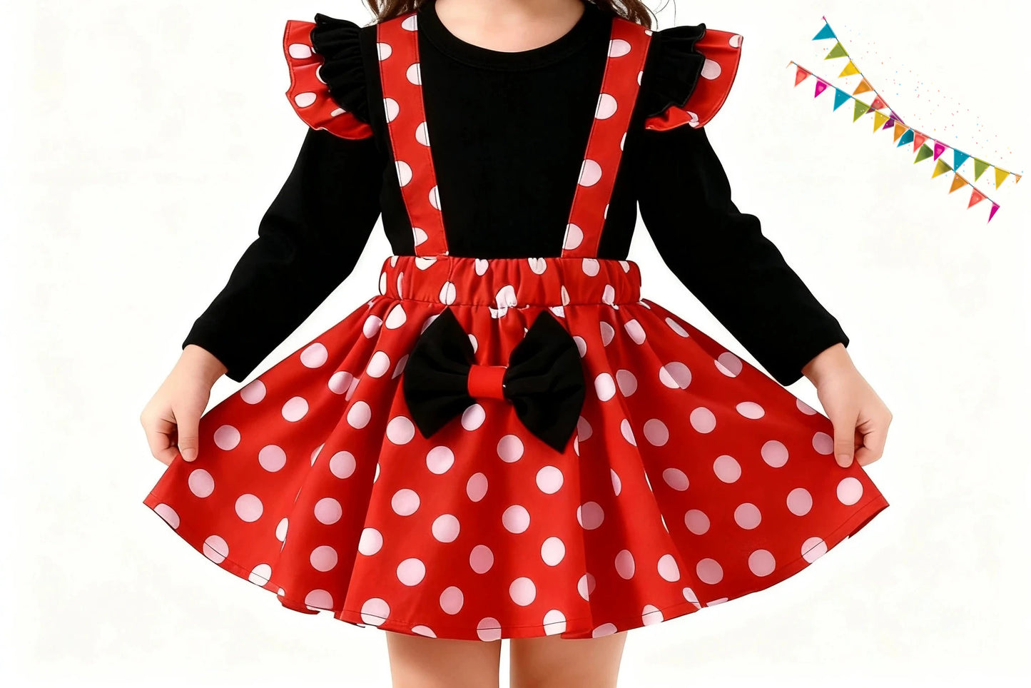 1-5 Years Children Outfit Baby Clothing Set Girl Summer Birthday Costume Kids Dots Tops Skirt