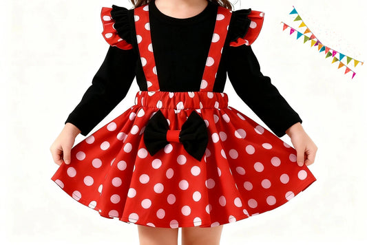 1-5 Years Children Outfit Baby Clothing Set Girl Summer Birthday Costume Kids Dots Tops Skirt