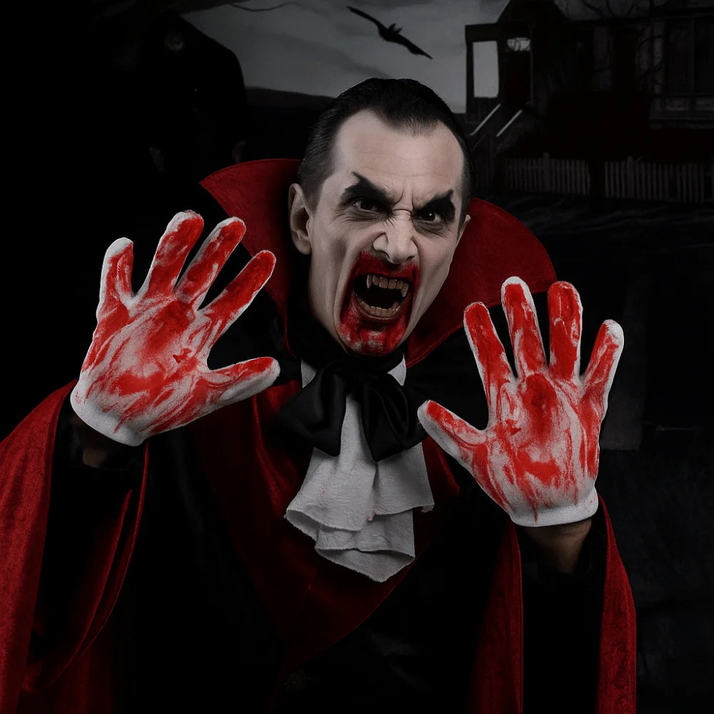 Realistic Halloween Blood Stain Masks Dress Up Costume Blood Mittens Ghost Zombie Cosplay Props Prank