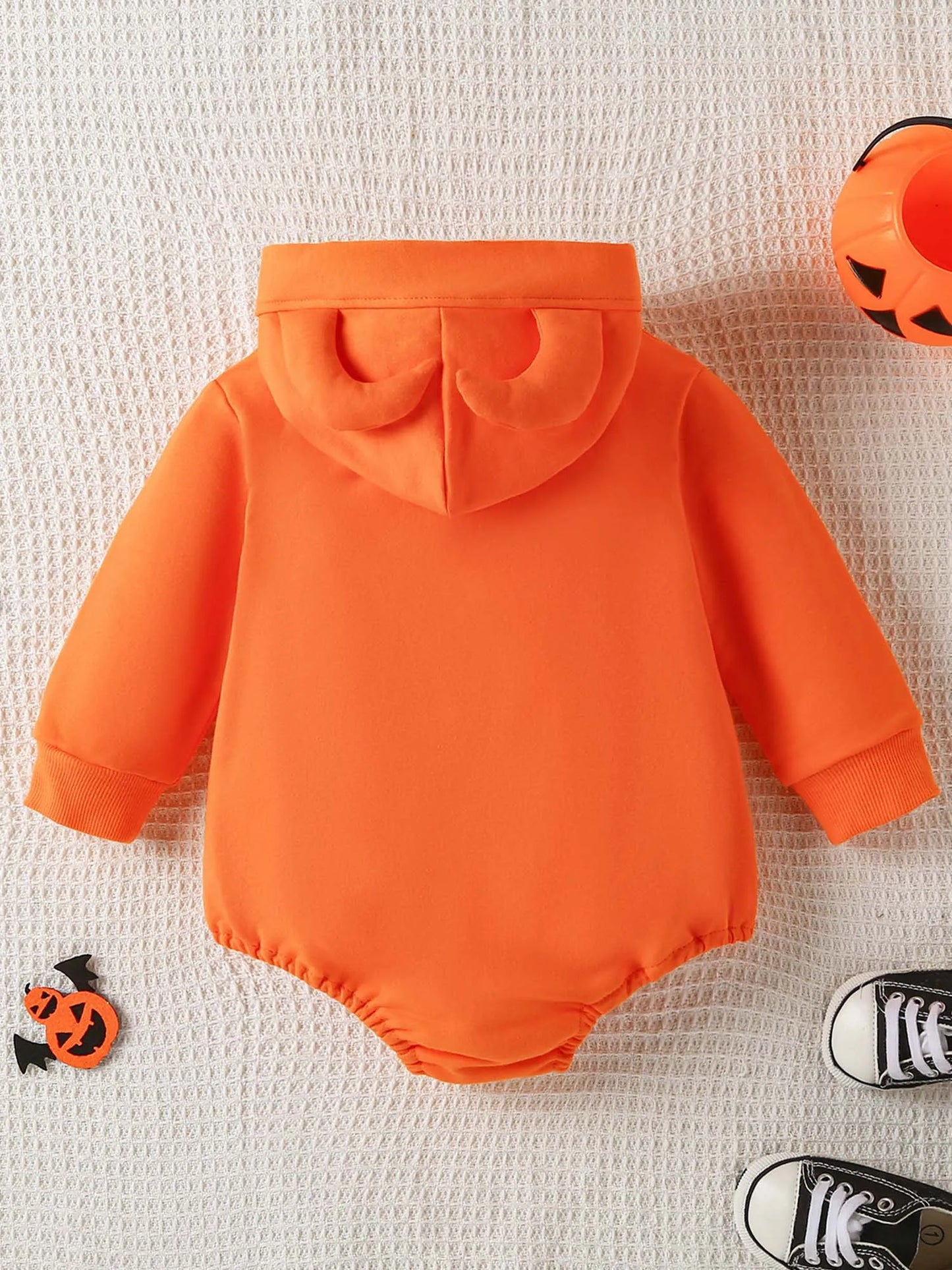 Infant Girls Halloween Theme Party Carnival Pumpkin Ghost Skeleton Cosplay Costume Skull Pumpkin Face Apparition Print Romper