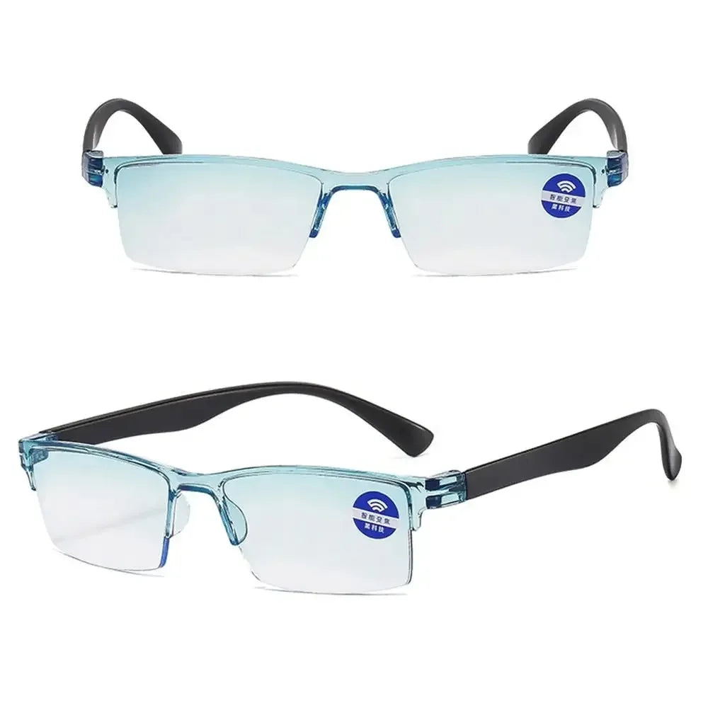 Smart Automatic Zoom Reading Glasses Rimless Optical Presbyopia Eyewear Spectacle Radiation Protection Computer Goggles Unisex