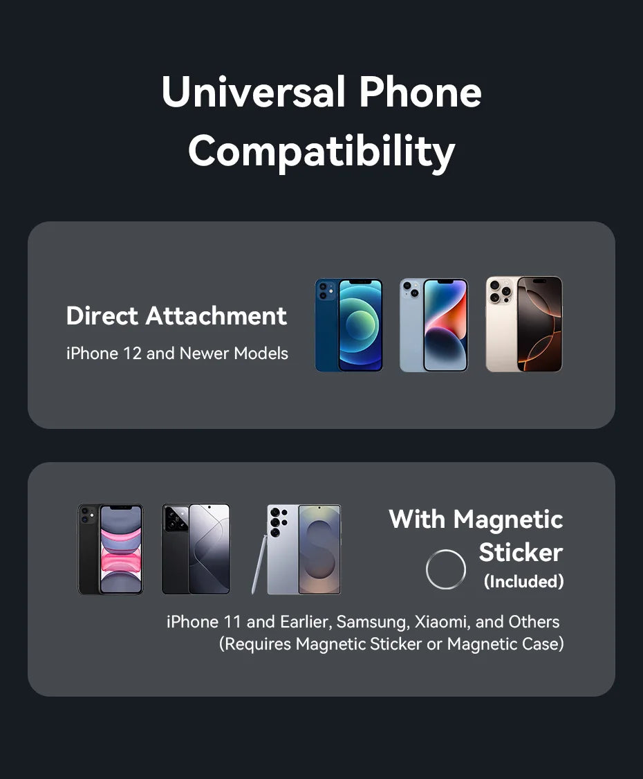 Vention Magnetic Phone Holder Desktop Hands-Free Detachable Airplane Car Travel Essentials Flexible Phone Mount For iPhone 17 16