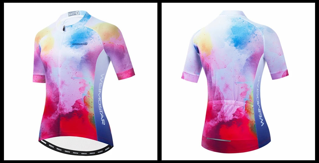 Blue Black Womens Cycling Jersey Pro Team Cycling Clothing Summer MTB Bike Jersey Breathable Bicycle Shirt Maillot Ciclismo