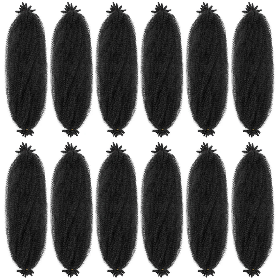 Marley Twist Braiding Hair Ginger Burgundy Ombre Brown Black Springy Afro Twist Hair PreFluffed Spring Twist Kinky Braiding Hair