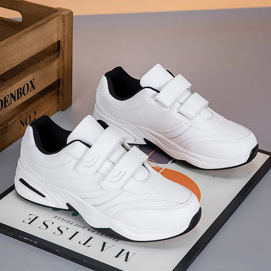 Large Size 48 White Casual Sneakers Men Comfy Leather Lightweight Men's Sports Shoes Outdoor Non-slip Walking Shoes Man Trainers