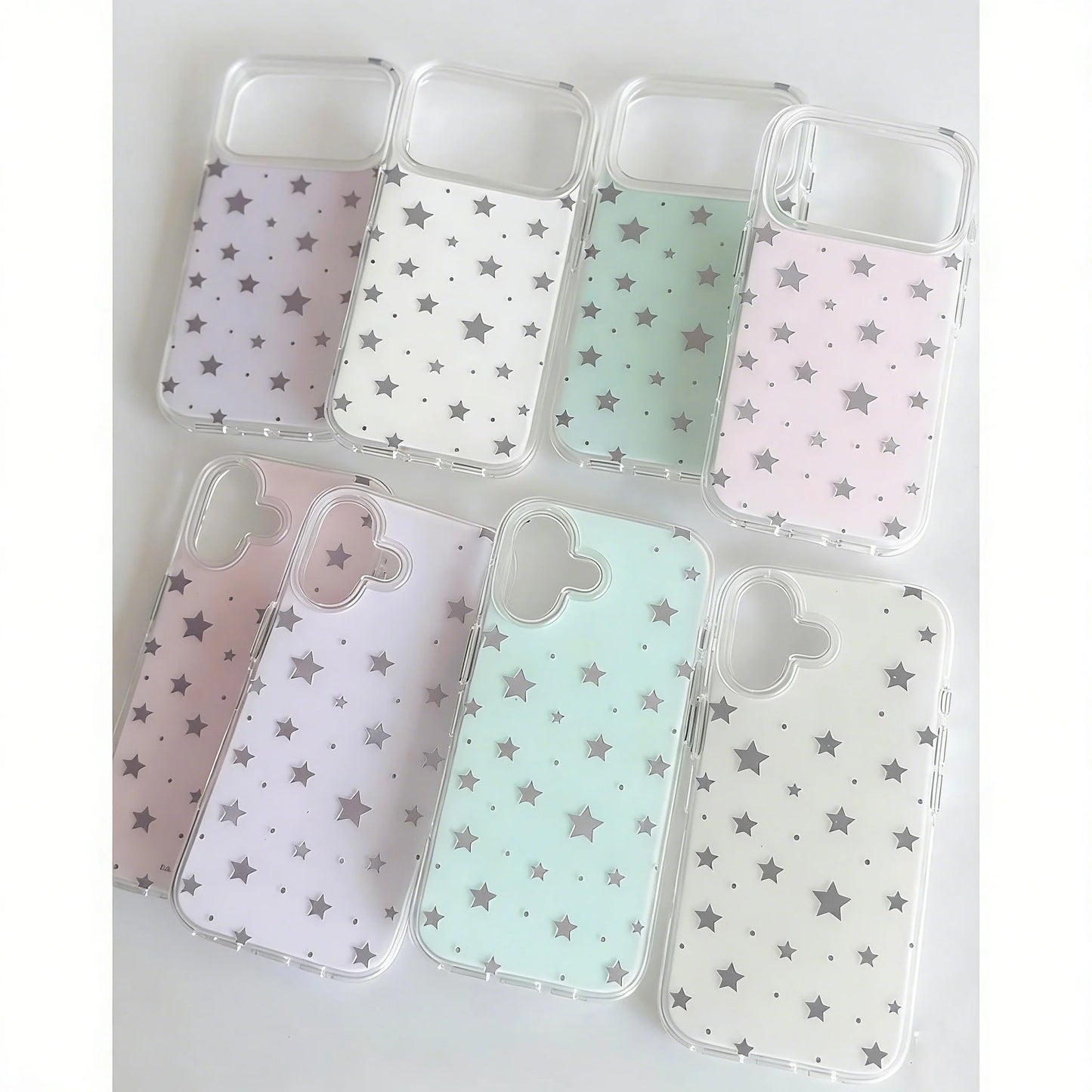 ins wind solid color star Phone Case for iPhone 17e 17 16e 16 15 14 13 12 11 Pro Max Xs XR XSMax Air Plus Feather Texture Cover