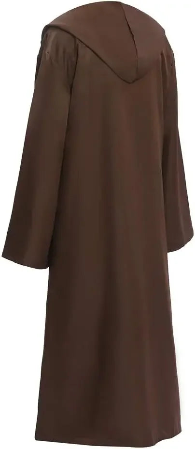 Halloween Wizard Tunic Hooded Robe Medieval Knight Cloak Cosplay Costumes Brown Cosplay Costumes