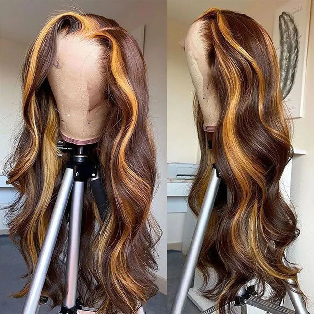 White Wig Body Wavy Lace Front Wig 13x4 HD Heat Fiber Pre Plucked Synthetic And Blend For Women Daily Wear Clearance Cosplay