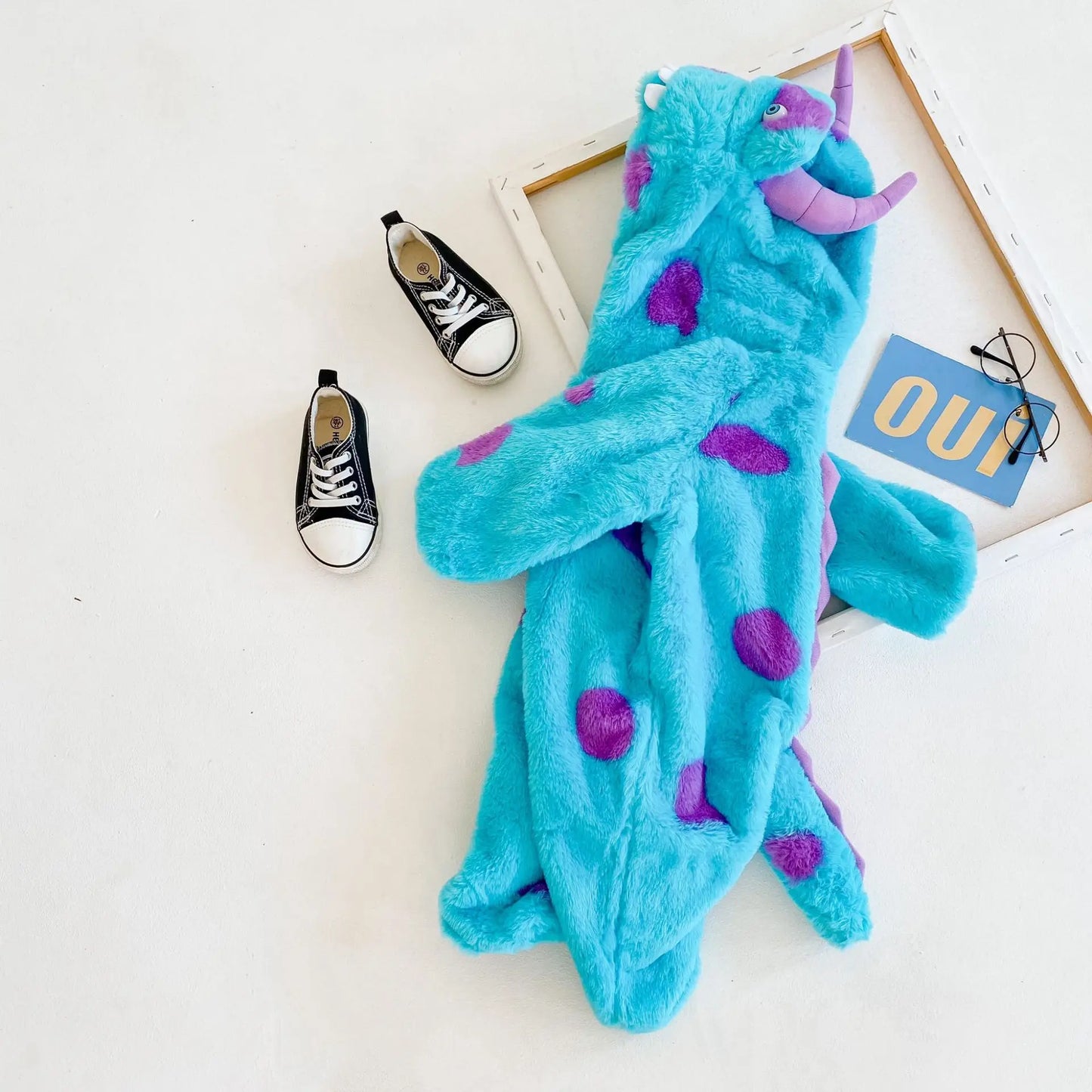 Newborn baby romper Sullivan monster cartoon shooting suit children thick autumn winter clothes cute animal pajamas Monsters Inc
