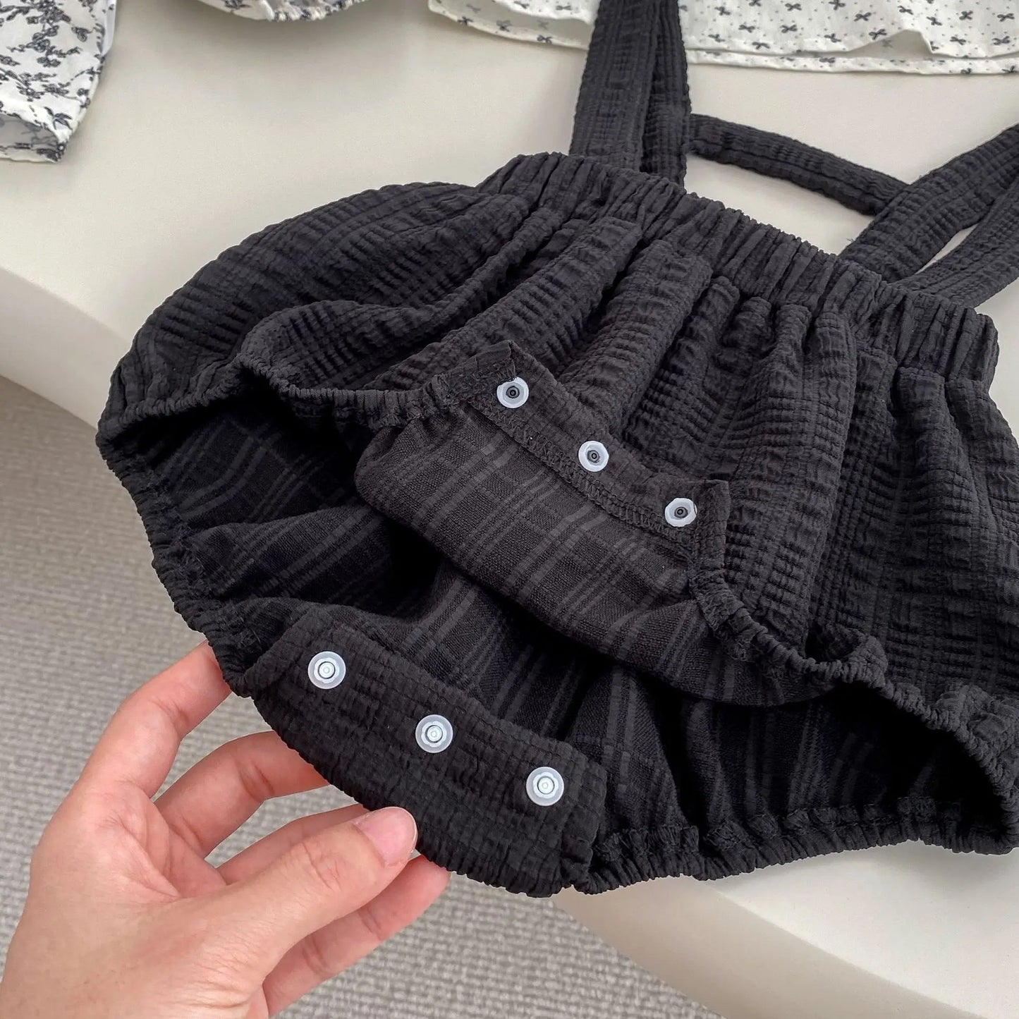 5364 Baby Clothes 2025 Spring Fahion Baby Girl's Bib Suit Lapel Long-sleeved Shirt Or Bag Fart Pants Climbing Clothes