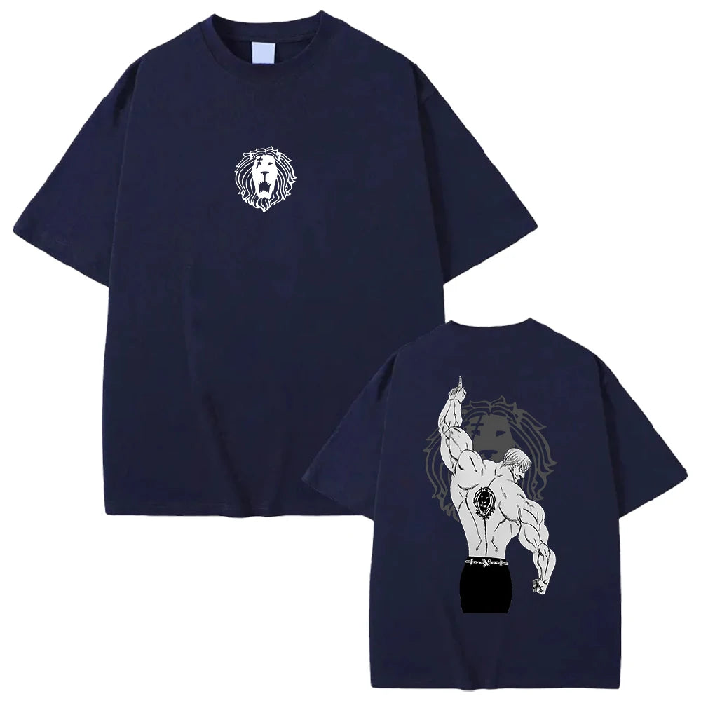 Anime The Seven Deadly Sins Escanor Graphic T Shirt Men Women Cotton Tshirts Manga Oversized Tee Harajuku Male Casual T-shirt