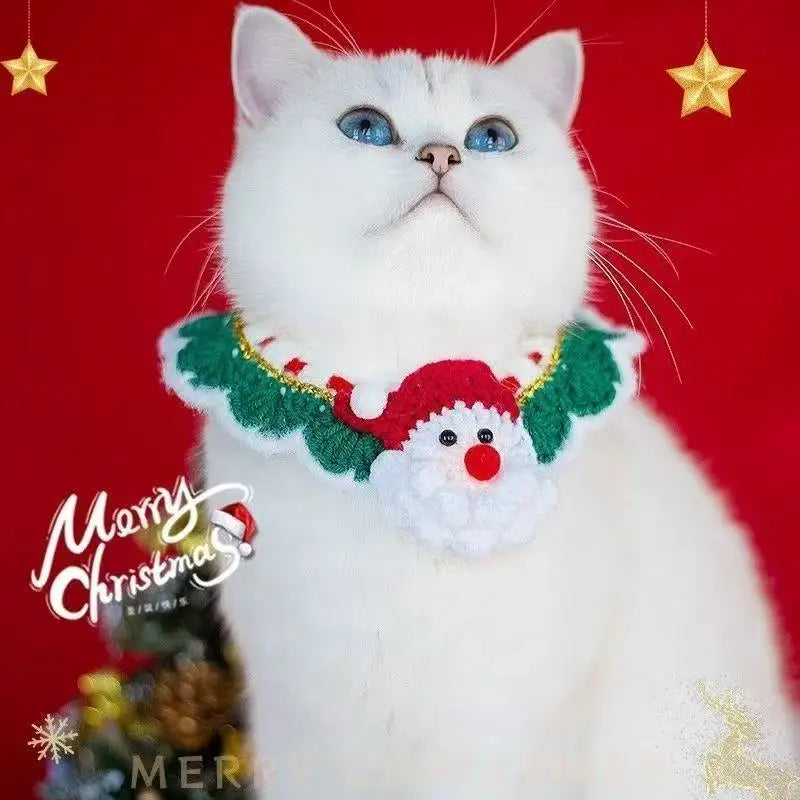 Cat Christmas Clothing Dog Cat Collar Christmas Cute Sweet Pet Scarf Bow Cat Dog Christmas Clothing Cat Accessories