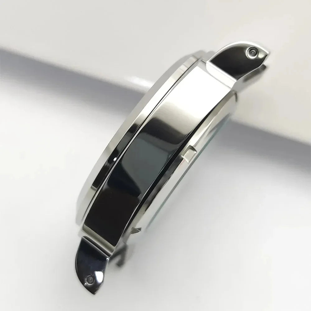 For Panerai Style 40mm Stainless Steel Watch Case with Crown Guard Bridge, Fit NH35 NH36 Movement, Watch Mod Parts