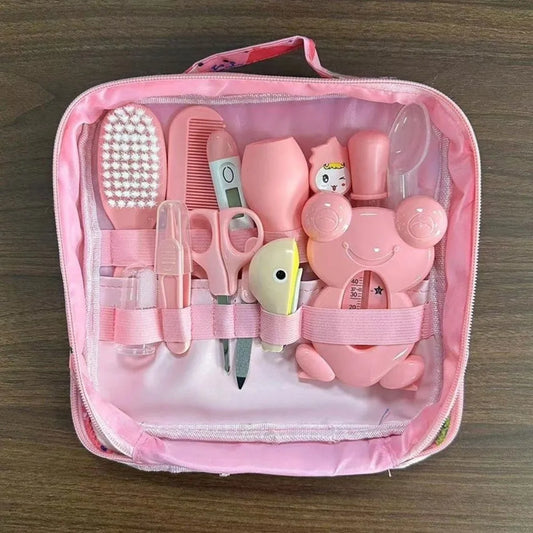 13Pcs/Set Multi-functional Baby Care Kit Hair Wash Brush Nasal Aspirator Baby Grooming Kit Comb Nail Clipper