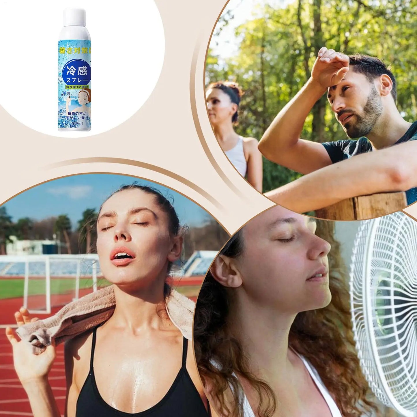 Cooling Spray 150ml Instant Refreshing Body Mist for Hot Weather Natural Cooling Mist for Outdoor Sports Camping Heat Relief