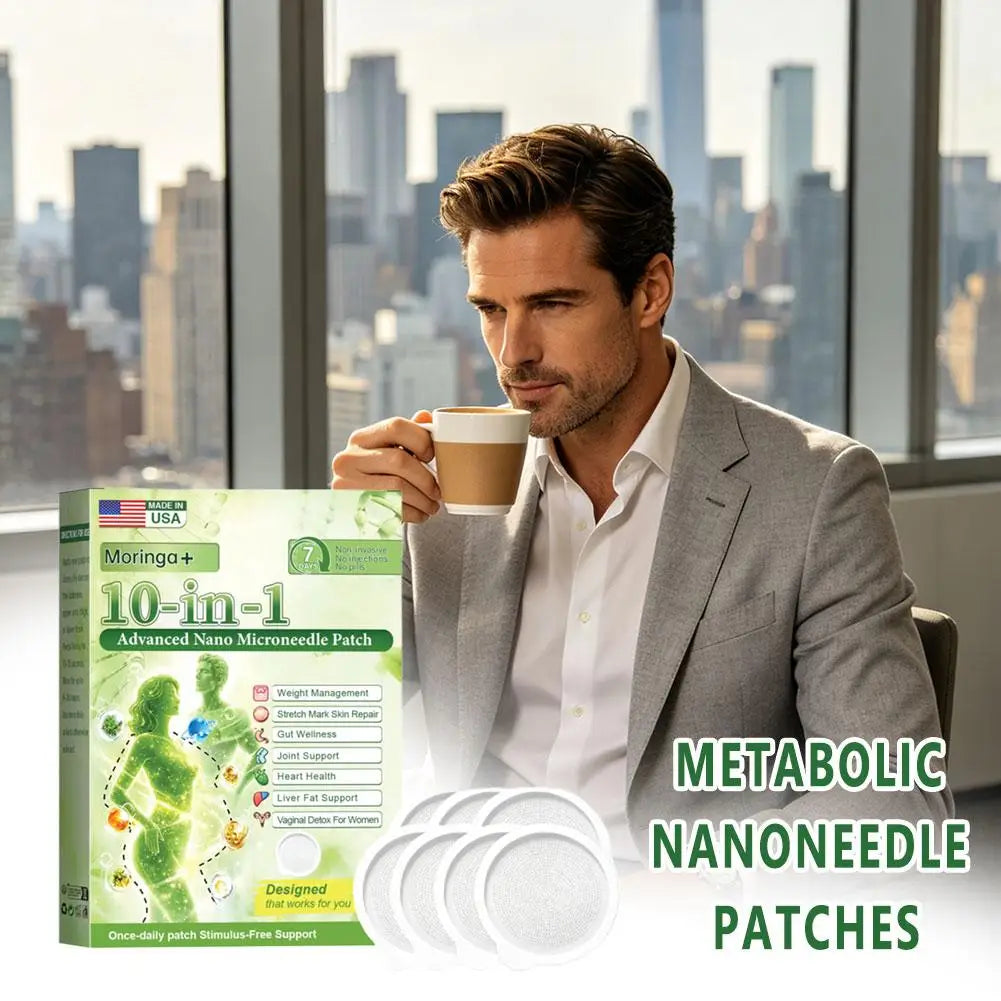 1-10X Advanced Moringa Berberine X Nad Patches - Comprehensive 10-In-1 Wellness Support Promote Internal Balance for Women Men