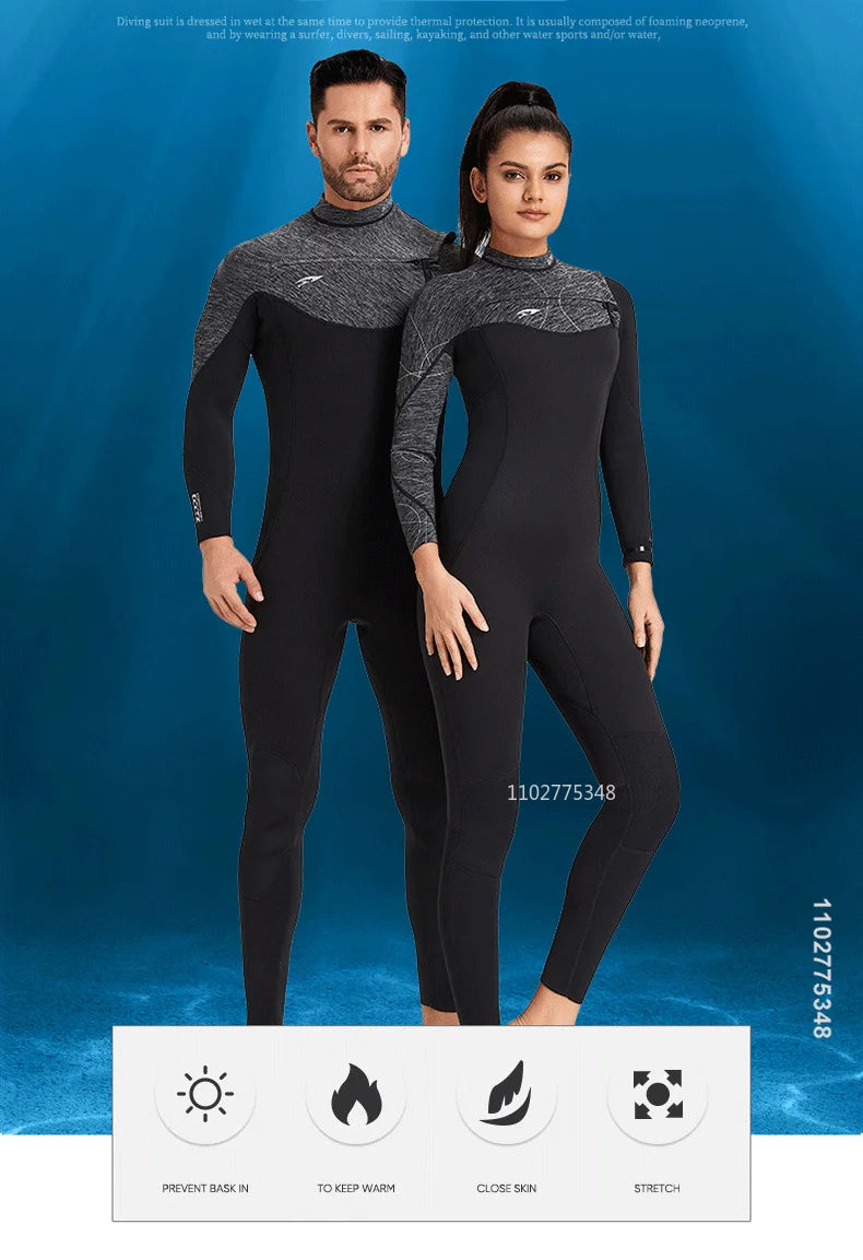 3mm/2mm Neopreno Men Women Wetsuit One-Piece Swimsuits Snorkeling Kayaking Wet Suit Surfing Scuba Diving Suit Fishing Kitesurf