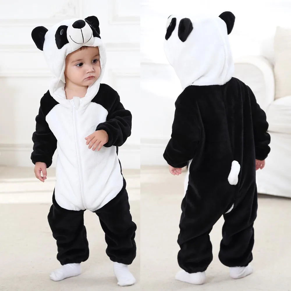 Autumn Winter Cartoon Style Winter Long Sleeve Baby Boys Girls Rompers Toddler Kids Playsuit Jumpsuits Baby Clothes Child Onesie