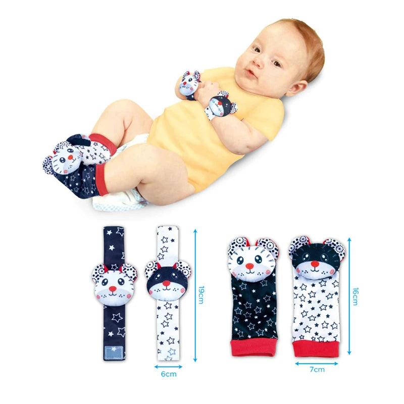 0-12 Months Baby Sock Rattles Cartoon Children Infant Wrist Strap Rattle Toys Baby Rattle Socks Wrist Baby Rattles Newborn Toy