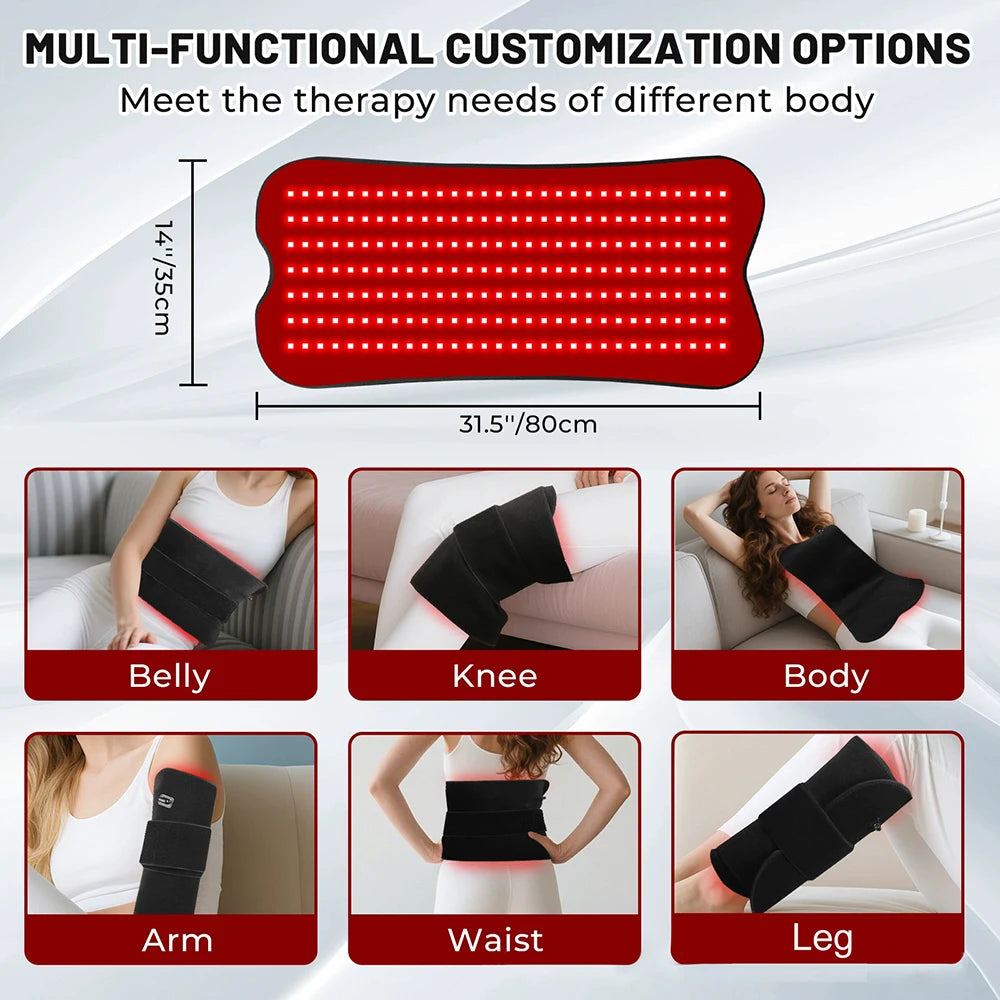 210 LEDs Red Infrared Light Therapy Pad Beauty Devices For Face,Body Back Knee Hands Feet Relief Portable 660nm 850nm Heat Pad