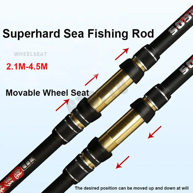 Telescopic Portable High-Quality Fishing Rod 2.1M,2.4M,2.7M,3.6M,3.9M,4.5M Travel Sea Boat Rock Fishing Rod Carp Fishing Gear