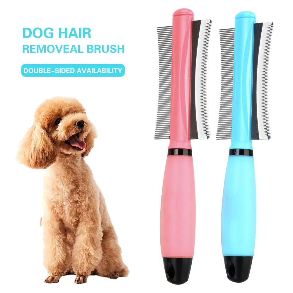 For Cat Dog Hair Remover For Cat Grooming Tool Easy Deshedding Brush For Long Small Hair Dog Pet Hair Comb Double-Sided