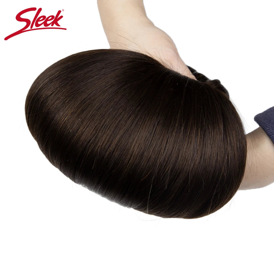 Sleek Peruvian Straight Human Hair Double Drawn Natural Human Hair Weave Bundles Natural Brown #27 #613 Remy Human Hair Bundle