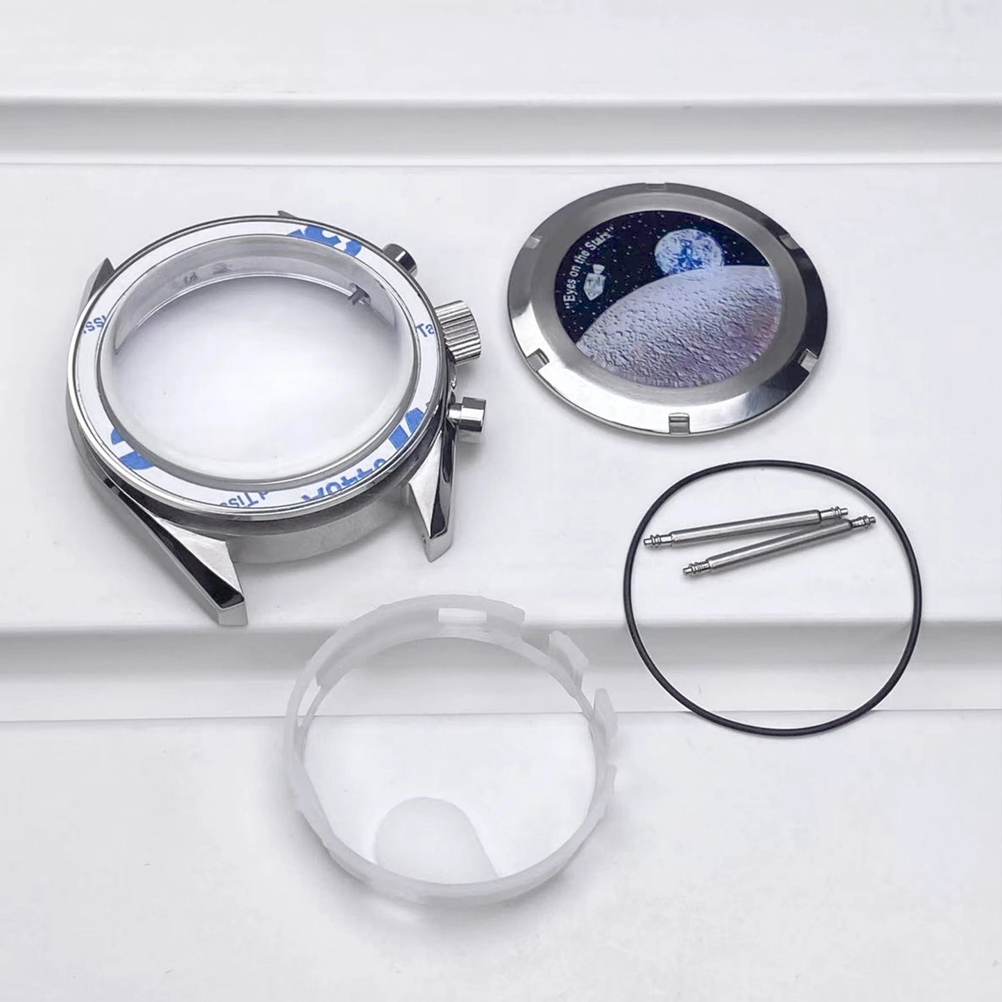 VK63 High Quality 39.7mm Case moonswatch metal case chronograph case Fit Vk63 movement Accessories vk63 Watch Box