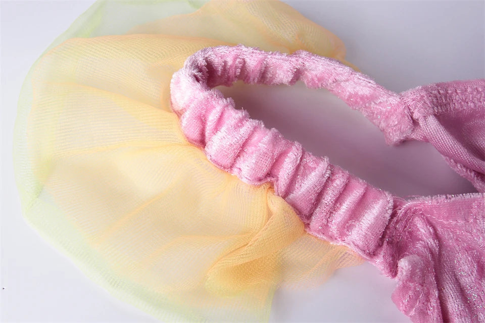 Cheap Top Quality Summer Fancy Baby Girl Fairy Rainbow Tutu Dress Halloween Cosplay Elf Princess Carnival Infant Party Ball Gown