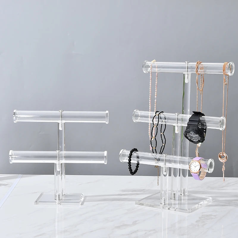 Clear Acrylic Bracelet Holder Stand Jewelry Display Organizer Shelf for Necklaces and Bracelets  Jewelry Packaging & Display