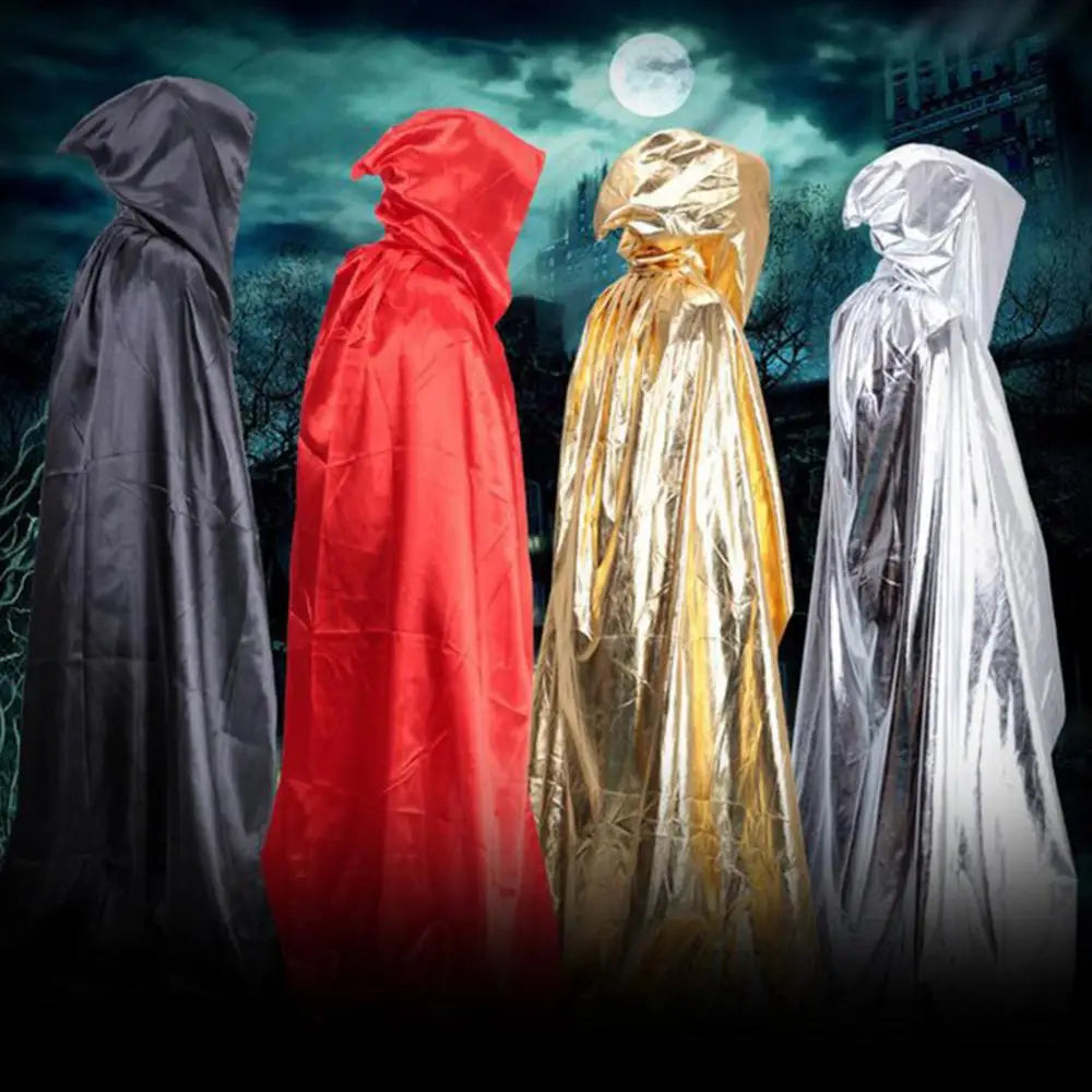 Halloween Medieval Robes Witch Wizard Cloak Cape Party Death Ghost Devil Cosplay Costumes Halloween Hooded Cloak